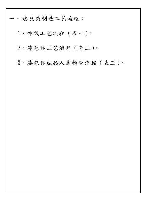 漆包线制造工艺流程