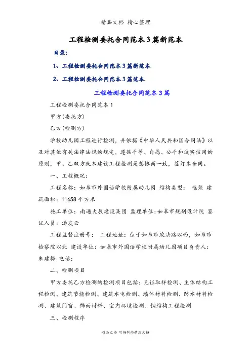 工程检测委托合同范本3篇新范本