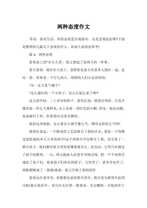 两种态度作文
