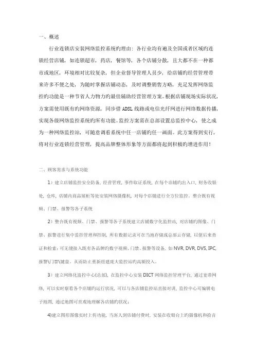 连锁商店监控方案