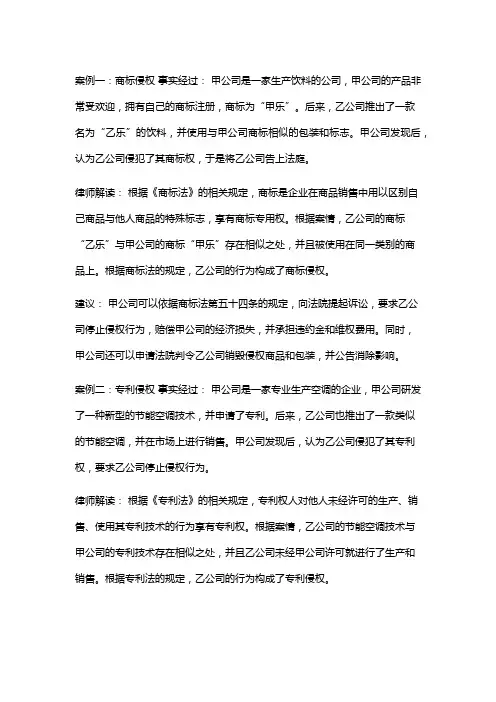 常见法律案例及解析：知识产权纠纷综合案例