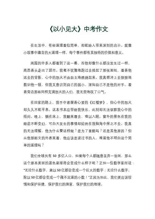 《以小见大》中考作文