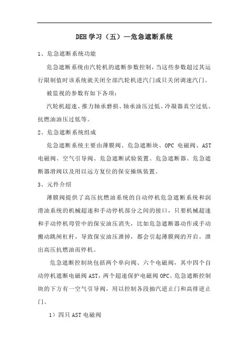 DEH学习(五)—危急遮断系统
