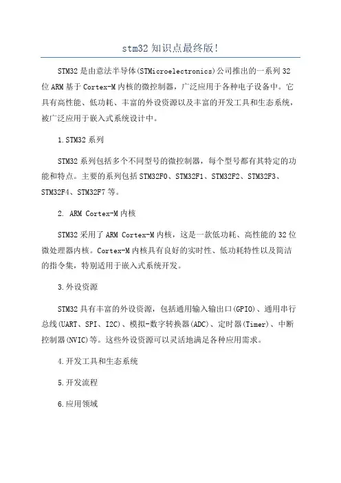 stm32知识点最终版!