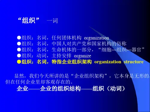 组织结构设计相关知识简介