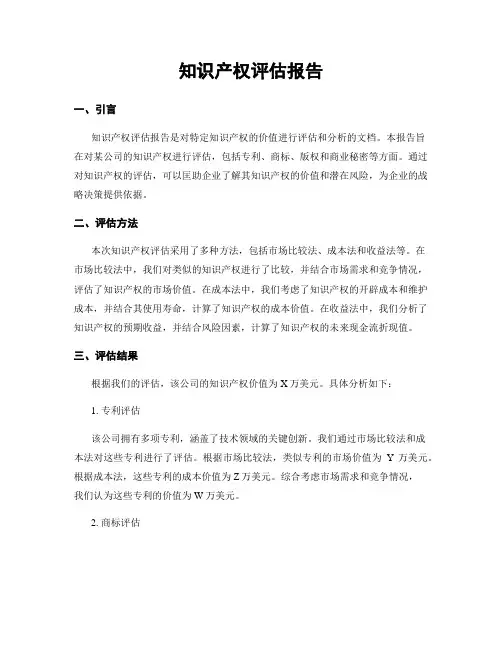 知识产权评估报告