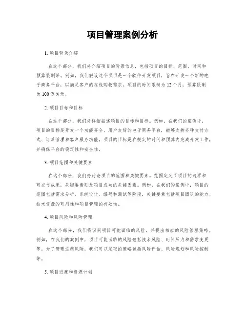 项目管理案例分析