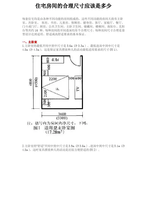 住宅房间的合理尺寸应该是多少.