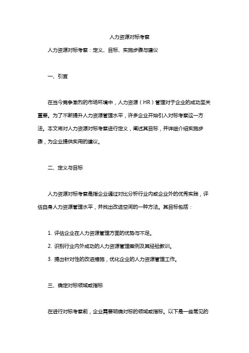 人力资源对标考察
