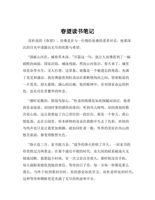 春望读书笔记