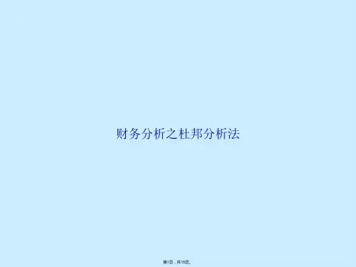 财务分析之杜邦分析法(共15张PPT)