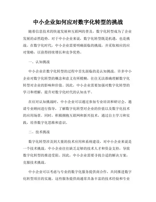 中小企业如何应对数字化转型的挑战