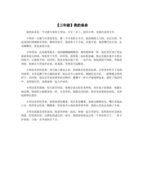 【三年级】我的弟弟