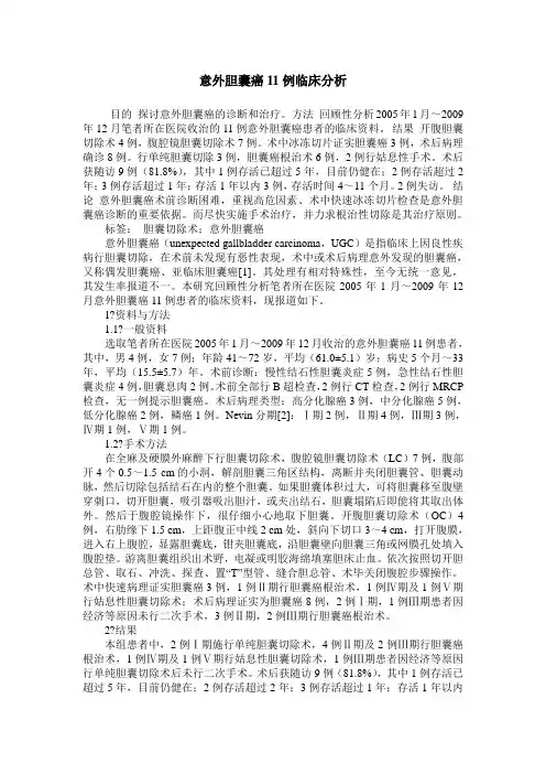意外胆囊癌11例临床分析