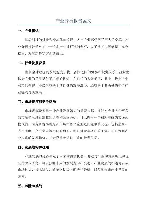 产业分析报告范文