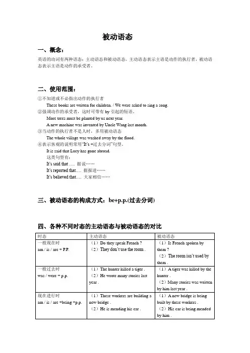 初三英语被动语态知识精讲