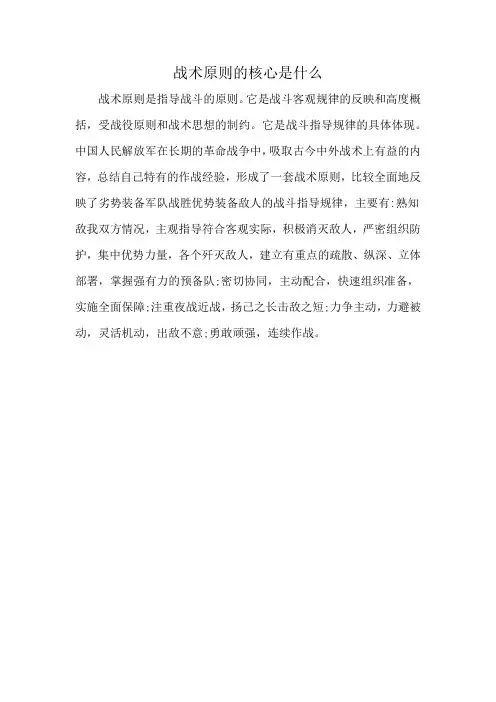 战术原则的核心是什么