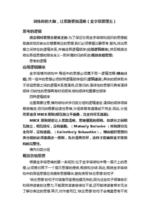 训练你的大脑，让思路更加清晰（金字塔原理五）