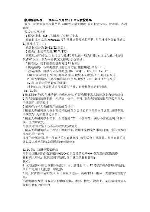 实木家具检验标准