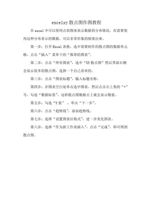 excelxy散点图作图教程