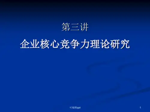 企业核心竞争力理论研究