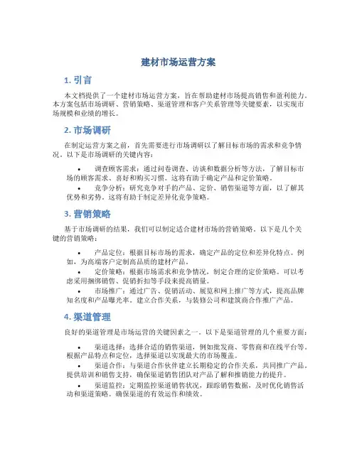 建材市场运营方案
