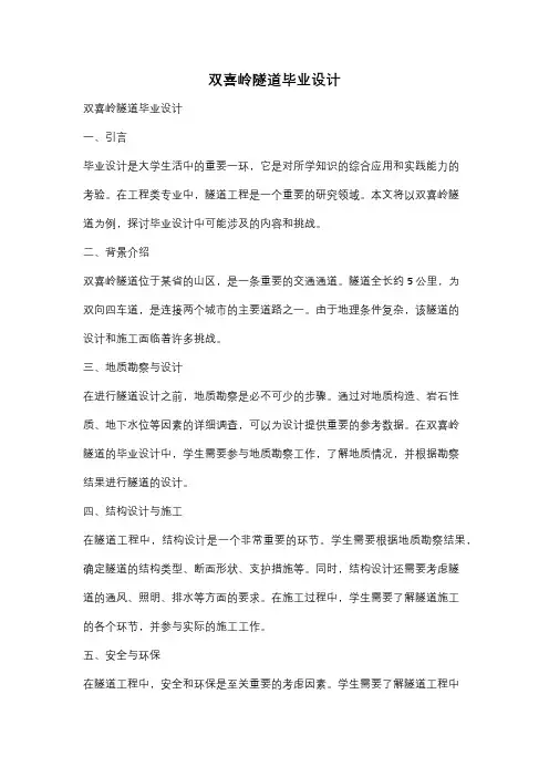双喜岭隧道毕业设计