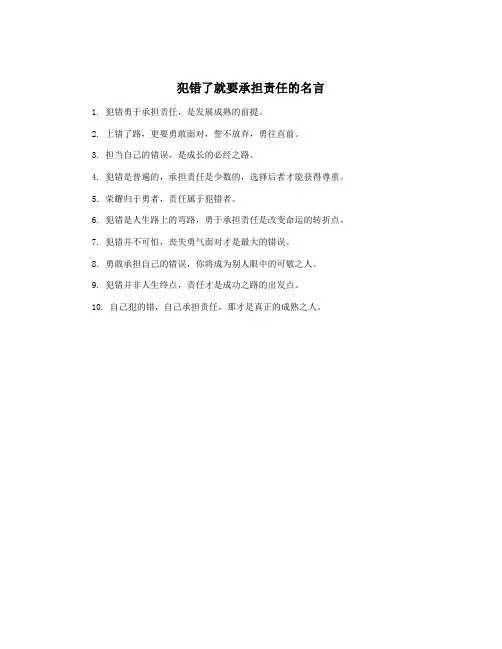 犯错了就要承担责任的名言