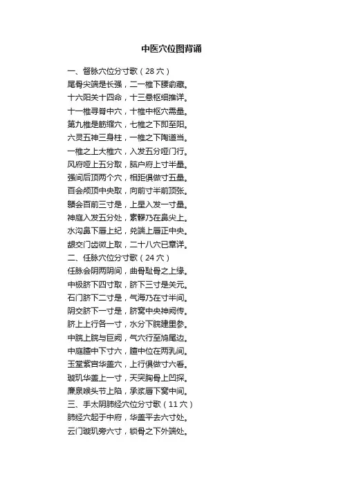 中医穴位图背诵