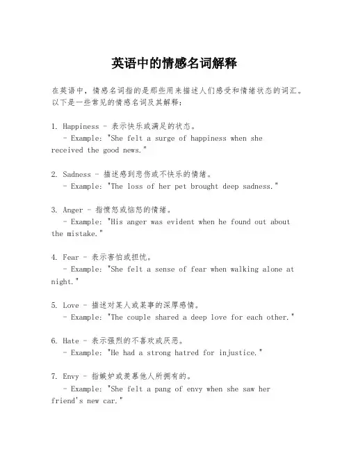 英语中的情感名词解释