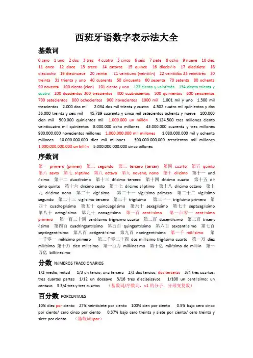西班牙语数字