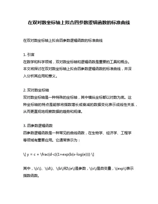 在双对数坐标轴上拟合四参数逻辑函数的标准曲线