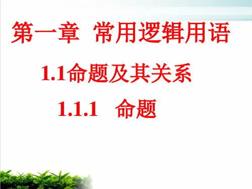 《命题及其关系》课件人教版1