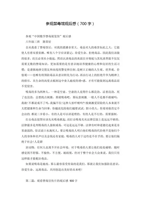 参观禁毒馆观后感(700字)