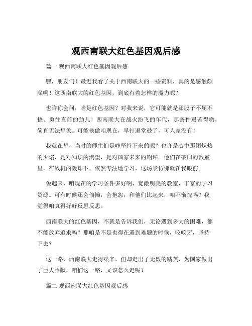 观西南联大红色基因观后感