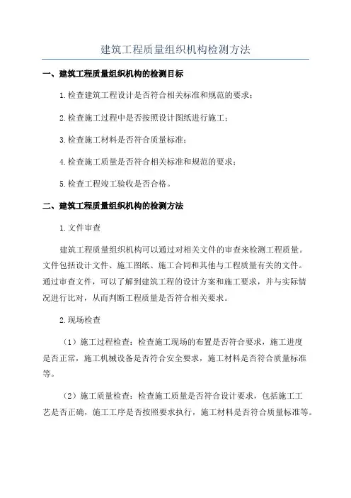 建筑工程质量组织机构检测方法