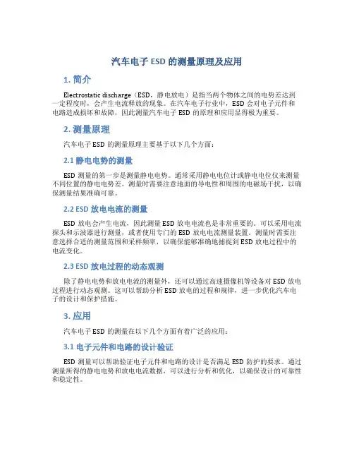 汽车电子esd的测量原理及应用