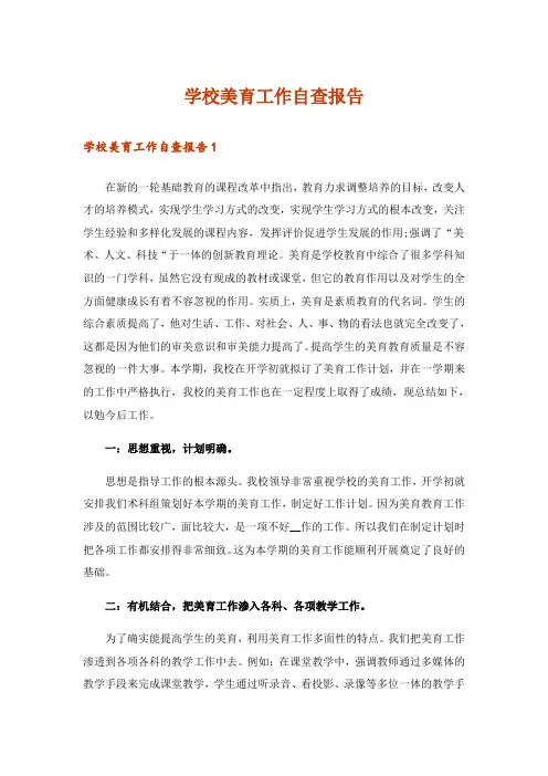 学校美育工作自查报告