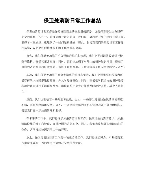 保卫处消防日常工作总结