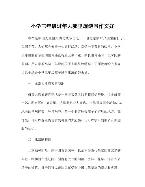 小学三年级过年去哪里旅游写作文好