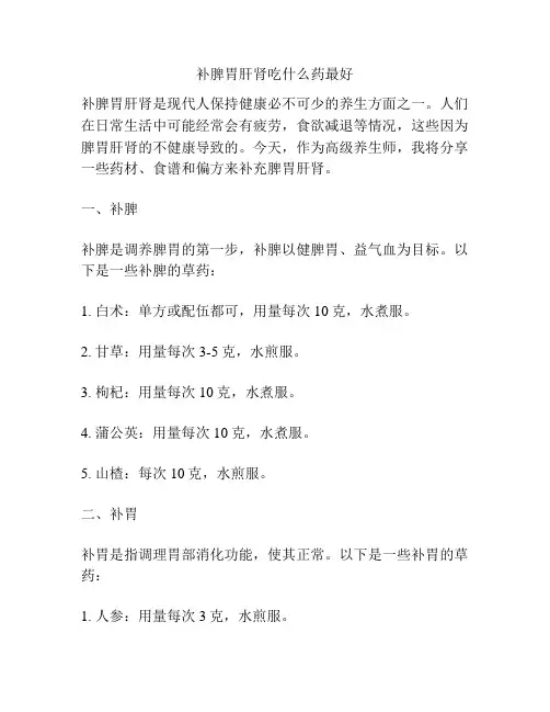 补脾胃肝肾吃什么药最好