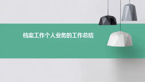 档案工作个人业务的工作总结PPT