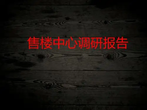 售楼中心调研报告ppt课件