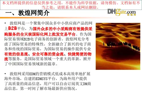敦煌网分析专题知识专业知识讲座
