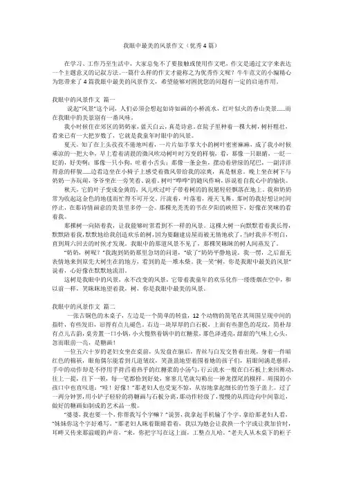 我眼中最美的风景作文(优秀4篇)