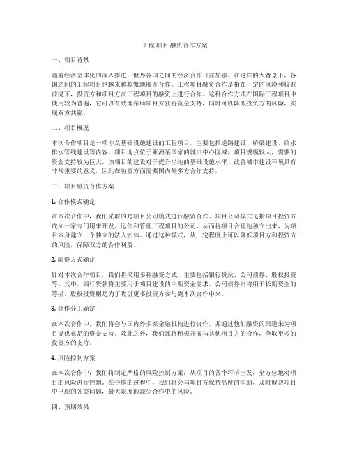 工程 项目 融资合作方案