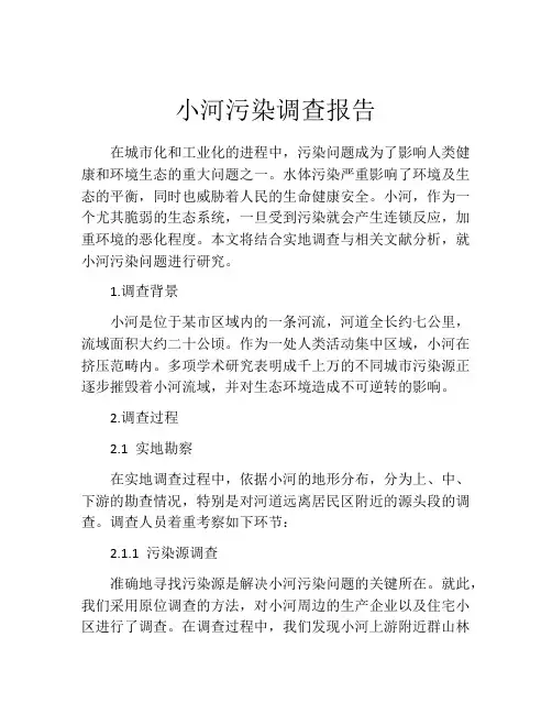 小河污染调查报告