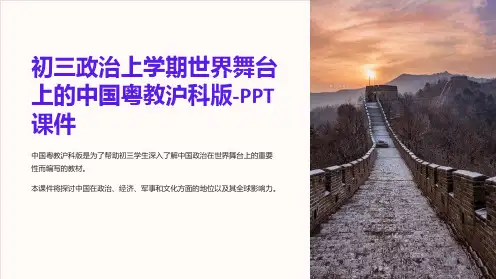 初三政治上学期世界舞台上的中国粤教沪科版-课件