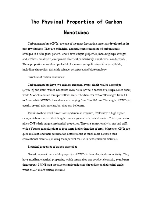 The Physical Properties of Carbon Nanotubes