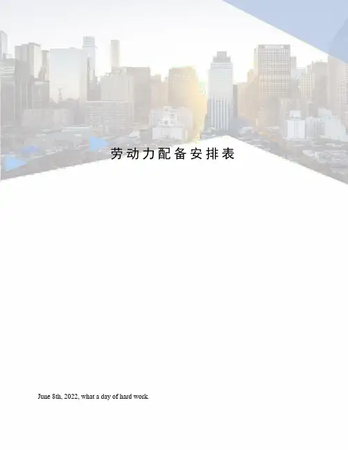 劳动力配备安排表